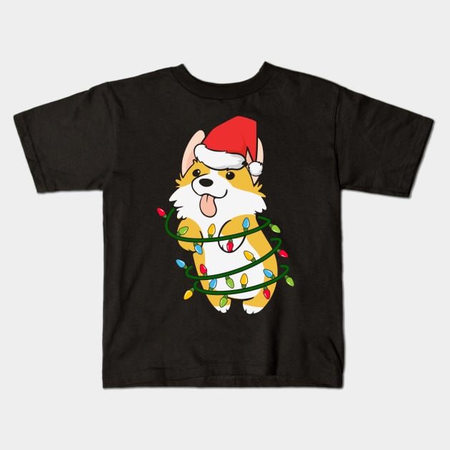 Cute Corgi Dog Christmas for Women, Men and Kids Kids T-Shirt by Mana Tees